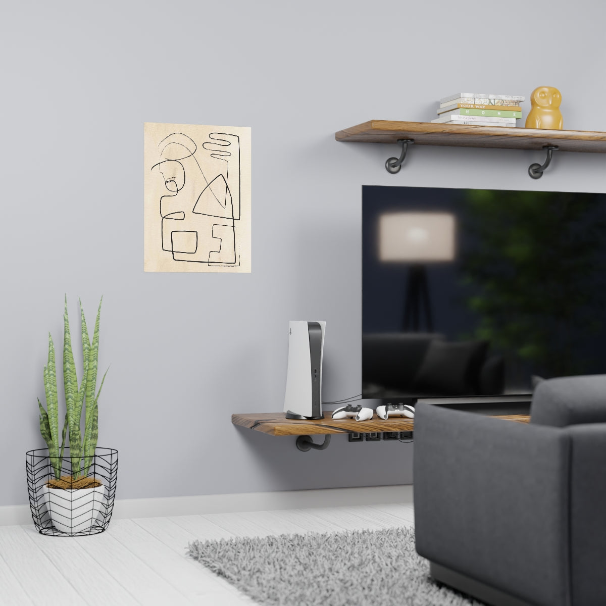 One Black Line Poster (No Frame)