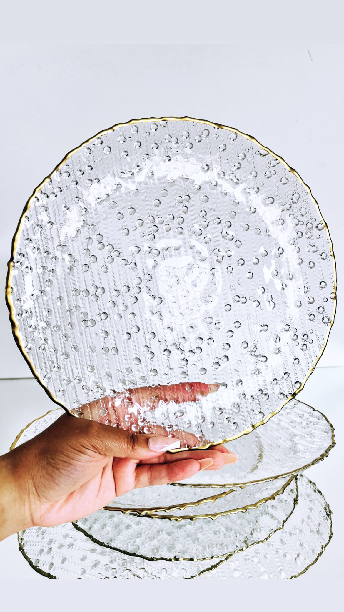 Artistic Accents Raindrop Glass Plates (Set of 4)
