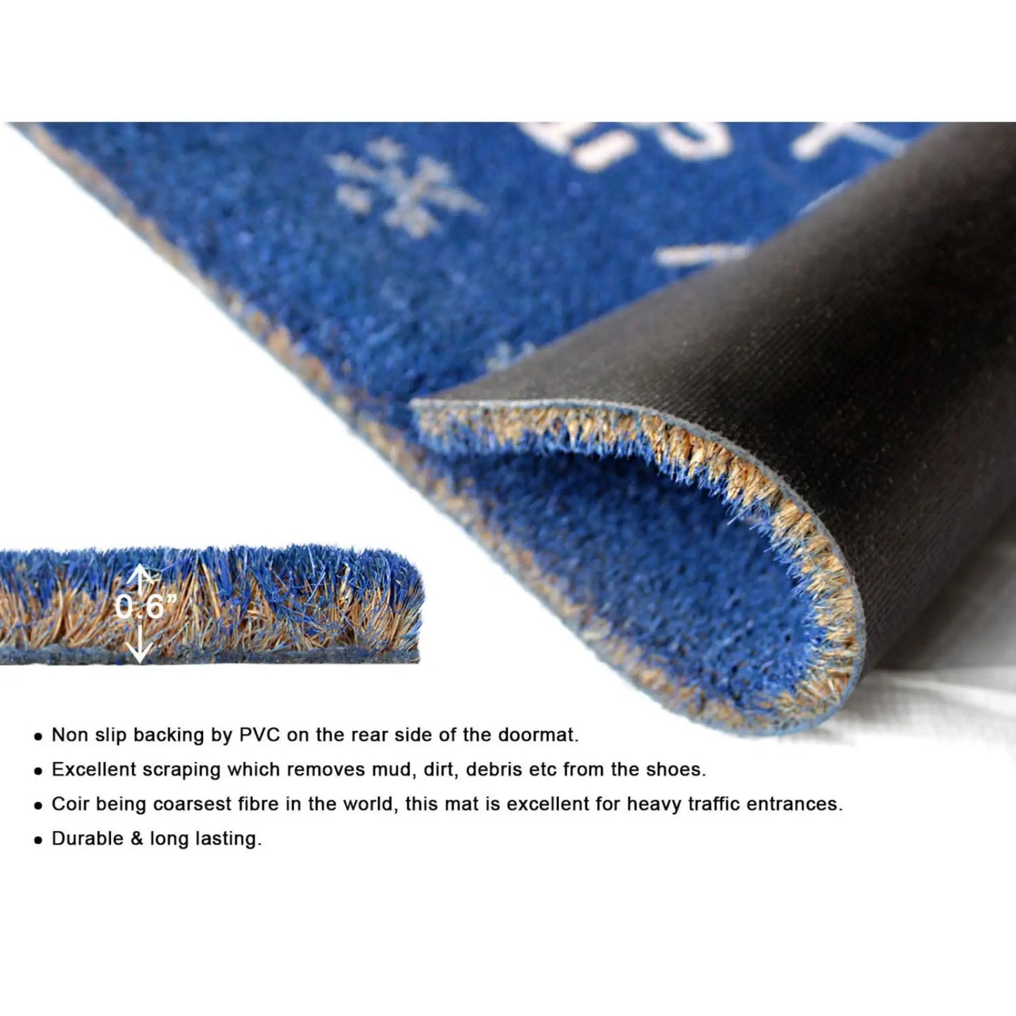 Blue Holiday Baby Out Snowflakes Rug