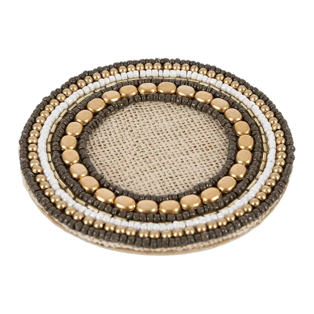 Jute Beaded Coasters (Set of 4)