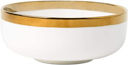 Ceramic Bowl with Golden Rim (Set of 2)