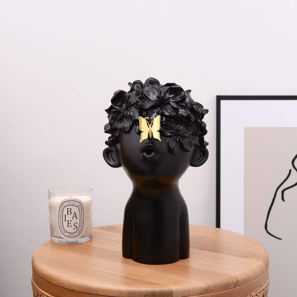 Gold Butterfly Boy Resin Sculpture
