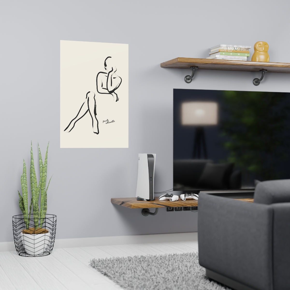 Black Line Woman Poster