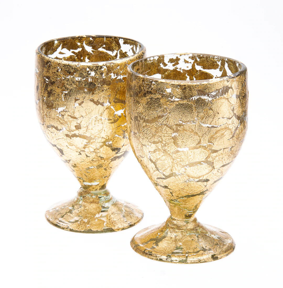 Gold Flakes Beer Glasses (Set of 2)