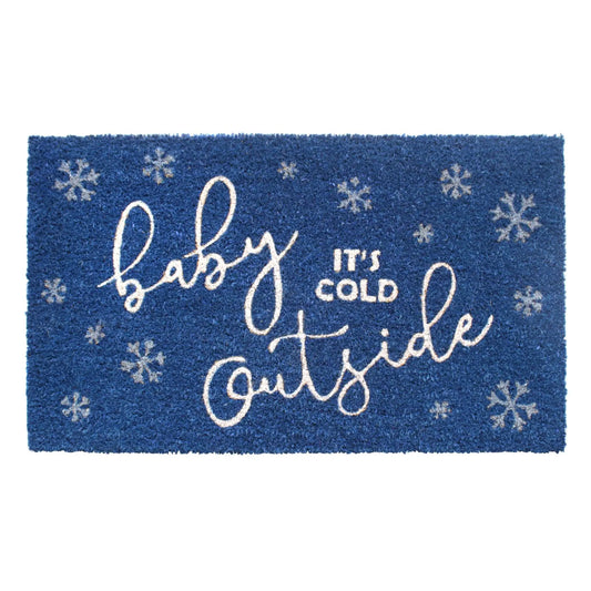 Blue Holiday Baby Out Snowflakes Rug