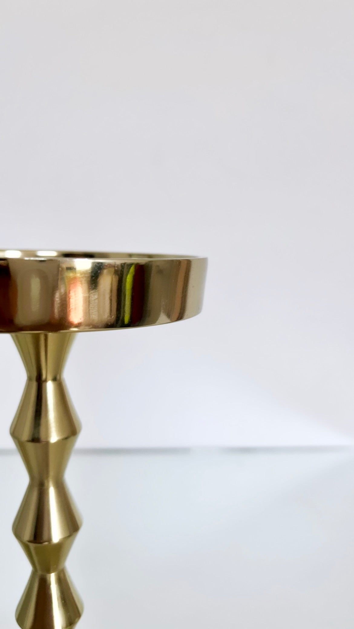 Metal Candle Stand Gold Finish (Set of 2)