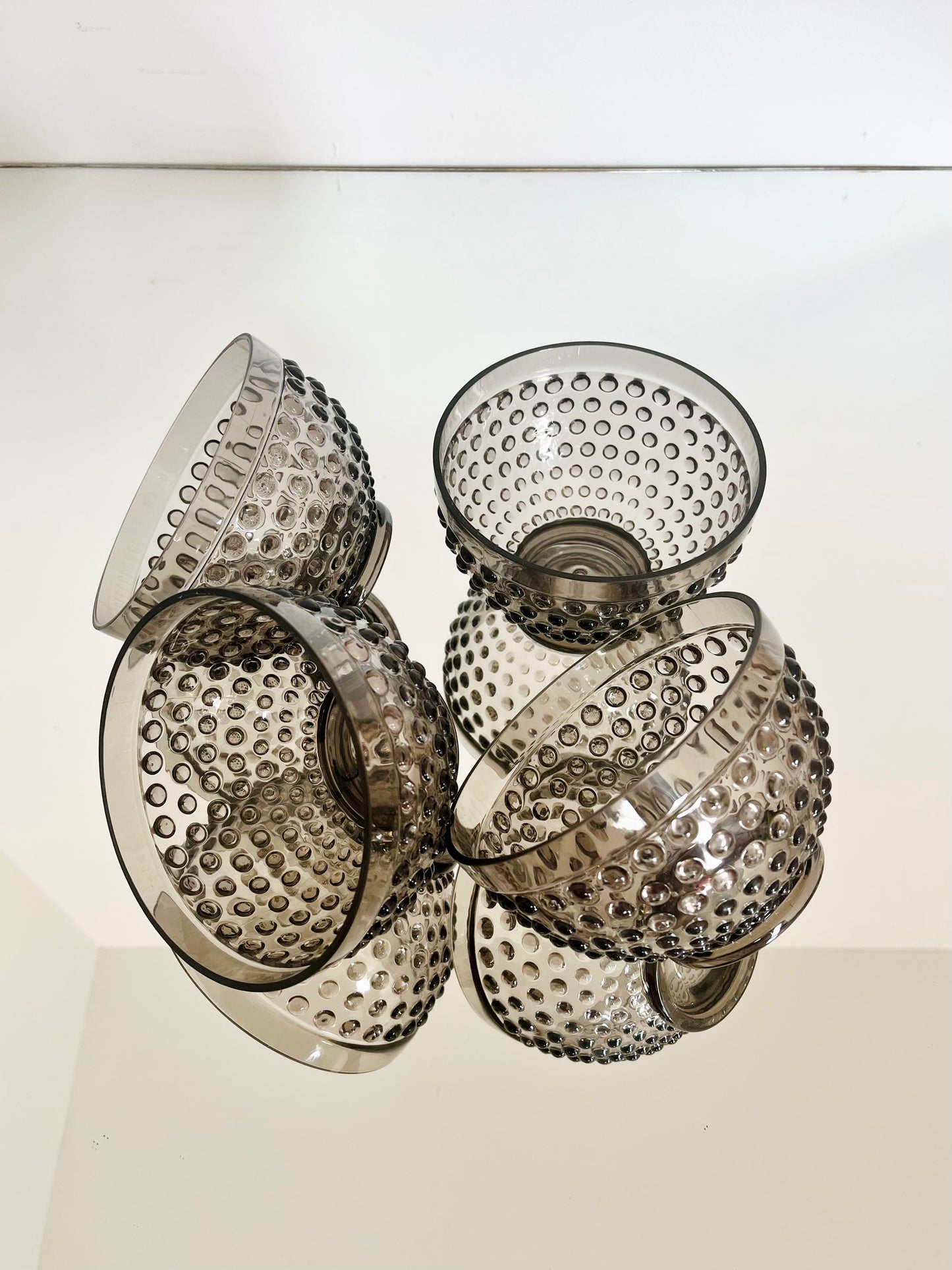Smoke Gray Bubble Cereal Bowls (Set of 4)