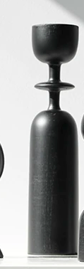 Black Wood Candle Holder