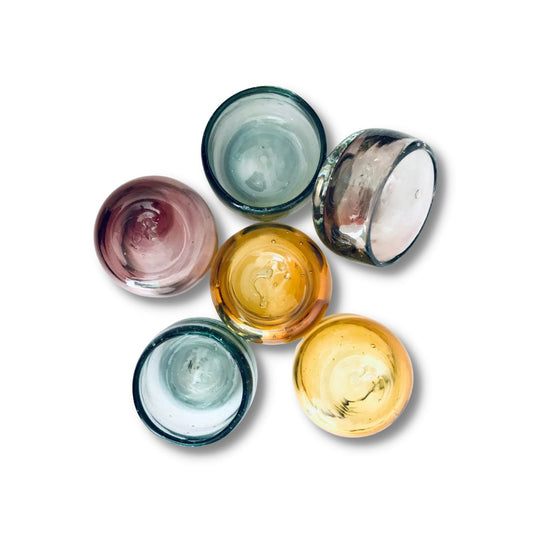 Mix Colored Glass Mezcal Copitas (Set of 6)