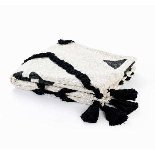 Modern Boho Tufted Diamond Cotton Throw Blanket