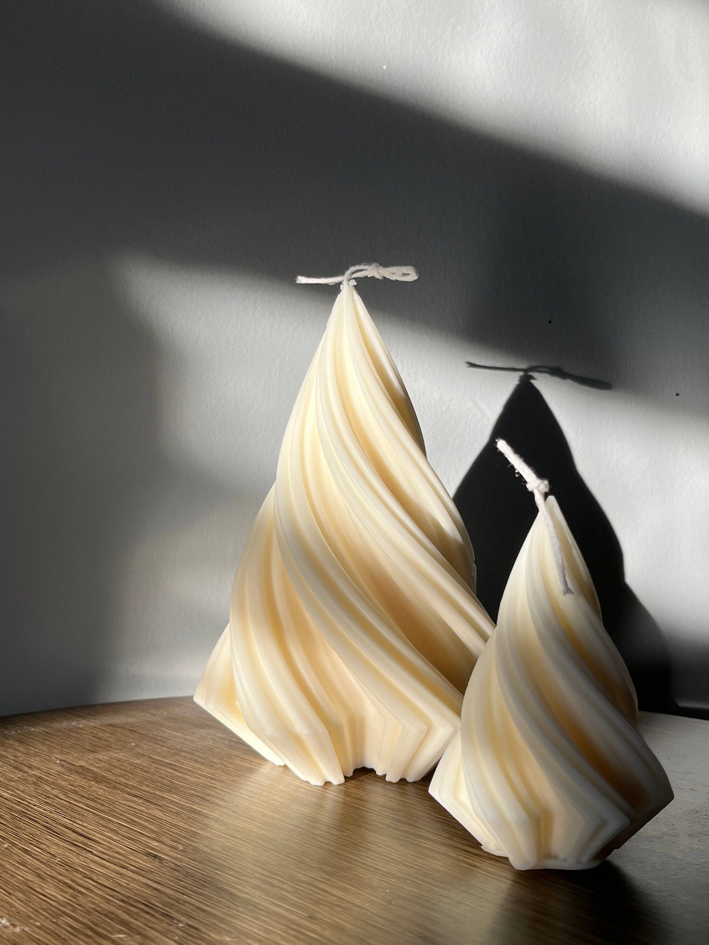 One Large Swirl Christmas Tree Candle | Holiday Gifts | Winter Candle