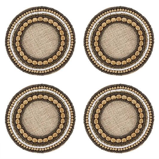 Jute Beaded Coasters (Set of 4)