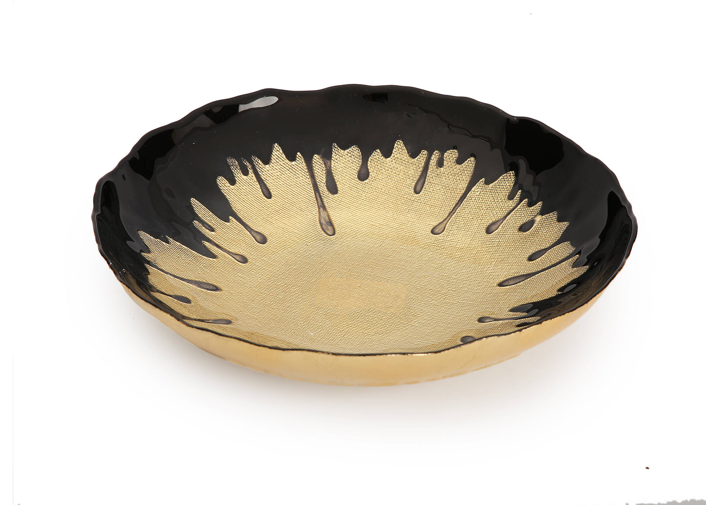 Black Dipped Gold Salad Bowl