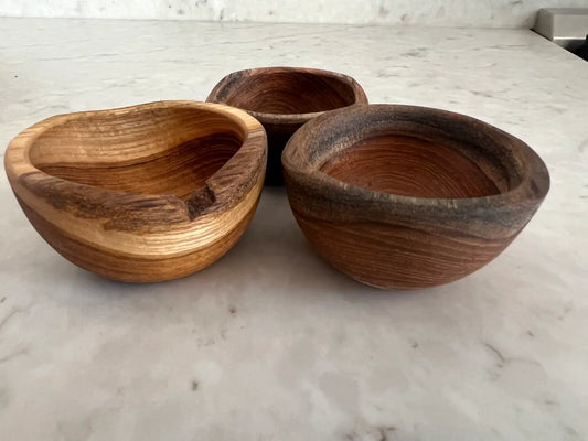 Hand Carved Wooden Bowl (Set of 4)
