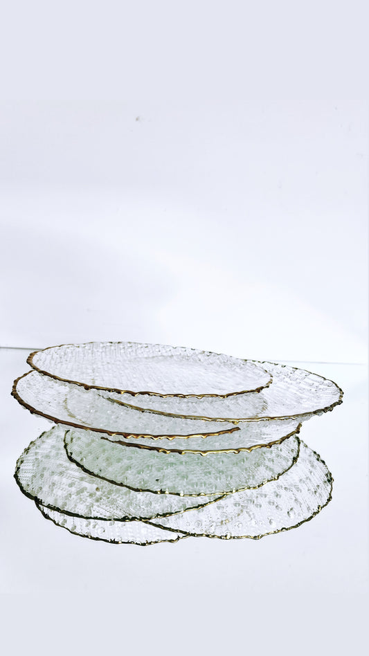 Artistic Accents Raindrop Glass Plates (Set of 4)