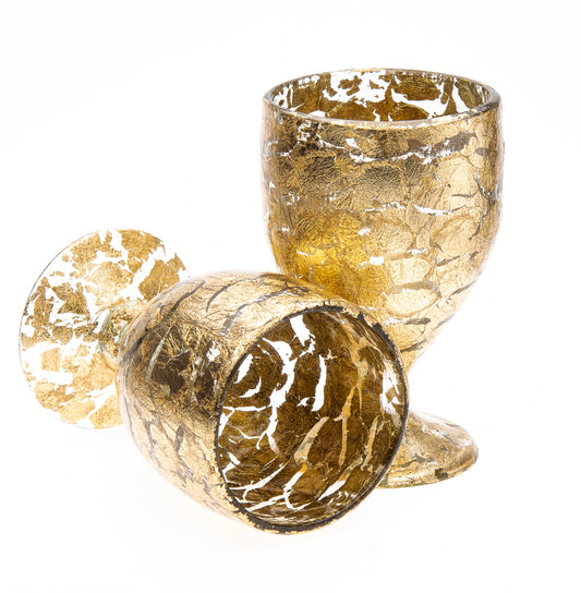 Gold Flakes Beer Glasses (Set of 2)