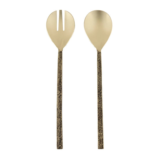 Hammered Metal Salad Server Set