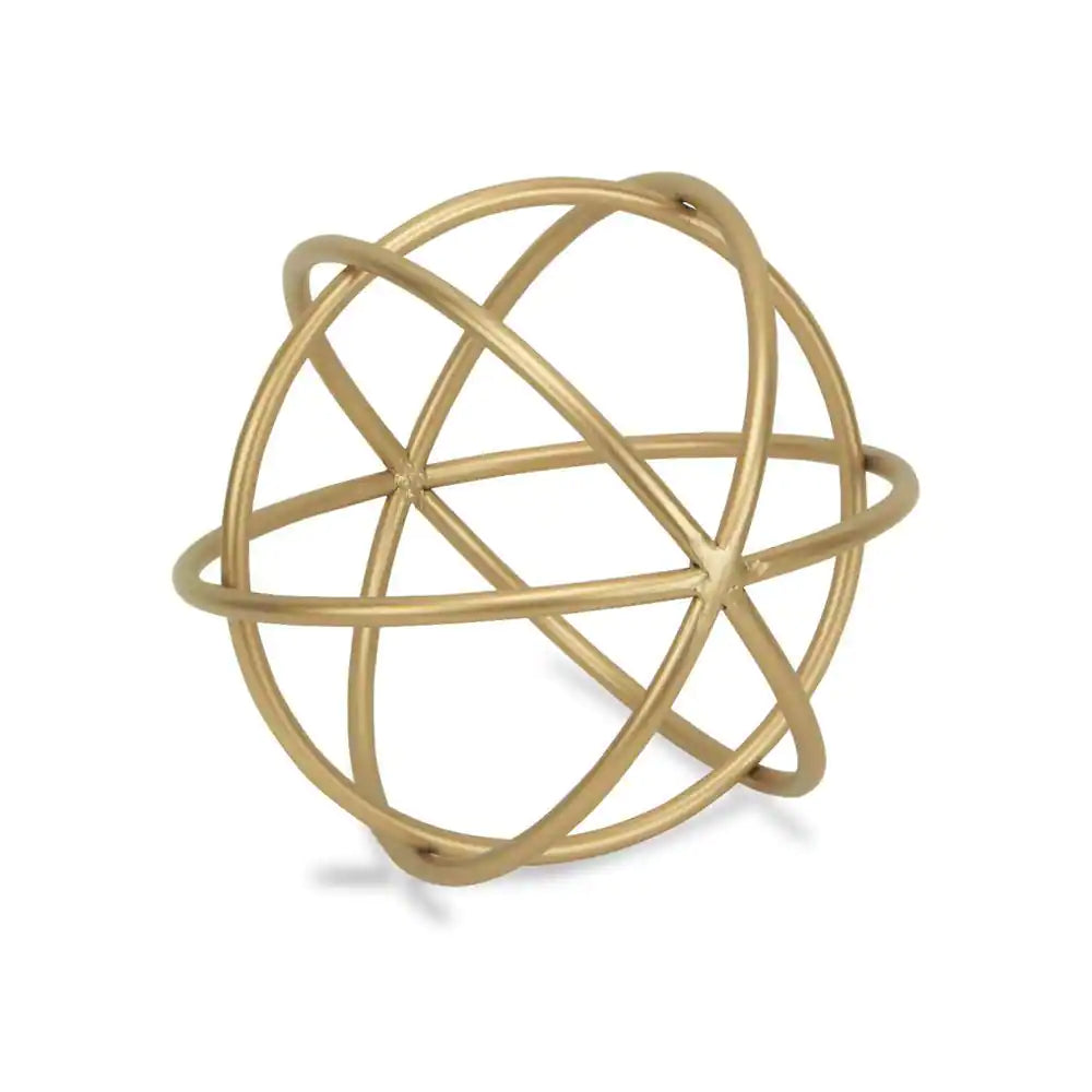 Gold Metal Orb Sculpture